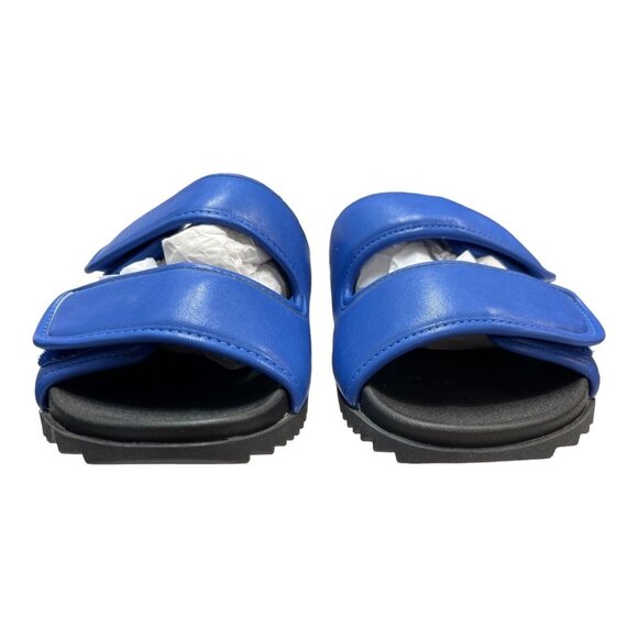 INC Pool Slides Mens 11 Blue Levine Strap Sandal Comfort Cushion Outdoor House - Picture 2 of 7